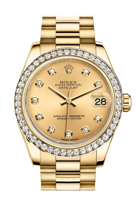 rolex datejut diamonds gold|rolex datejust 31 diamond bezel.